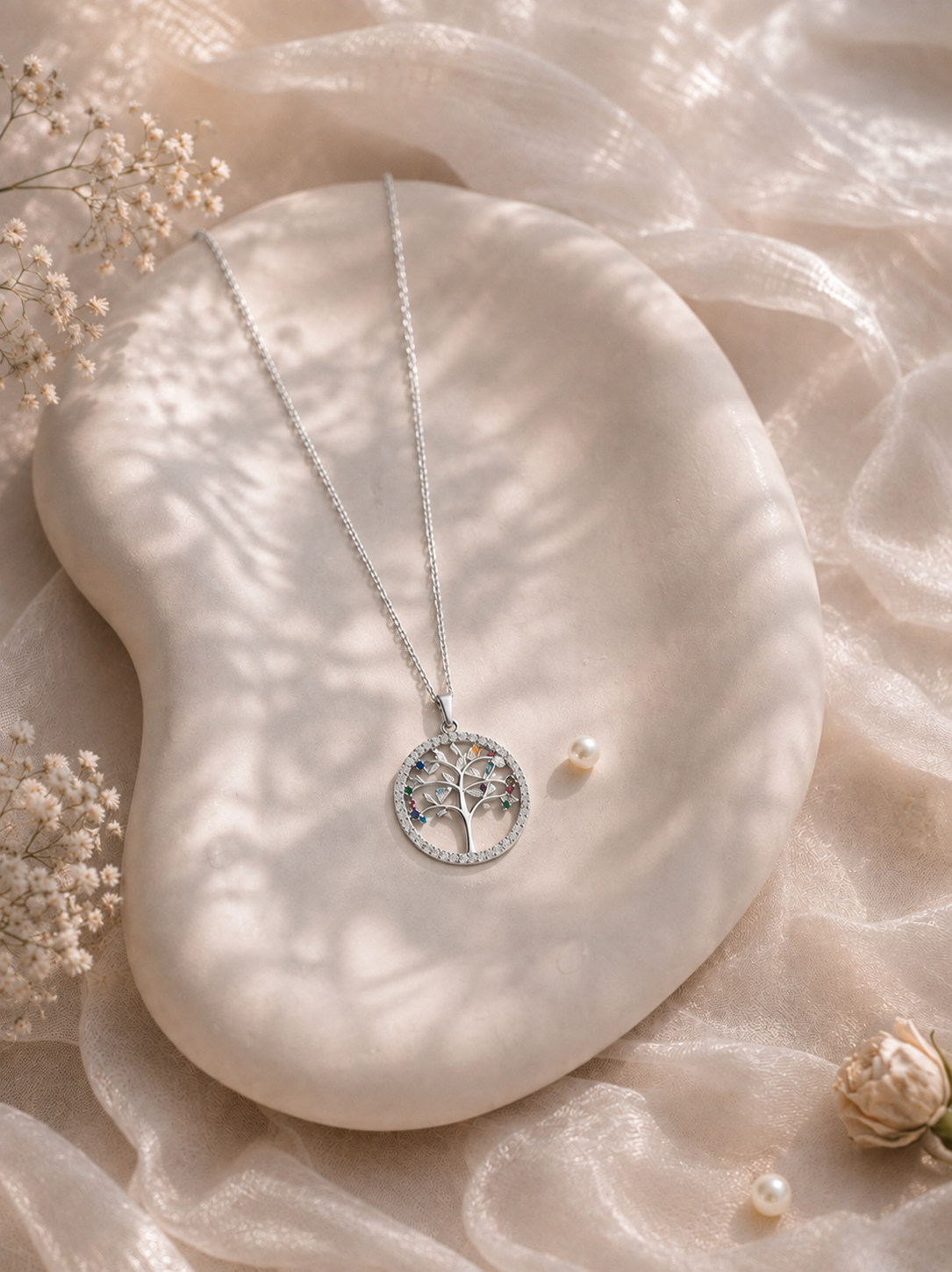 Tree of Life Necklace - 925 Italian Silver