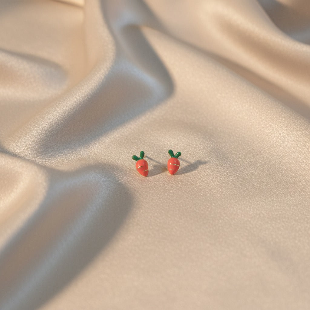 Bunny Carrots Kids 925 Silver Earrings