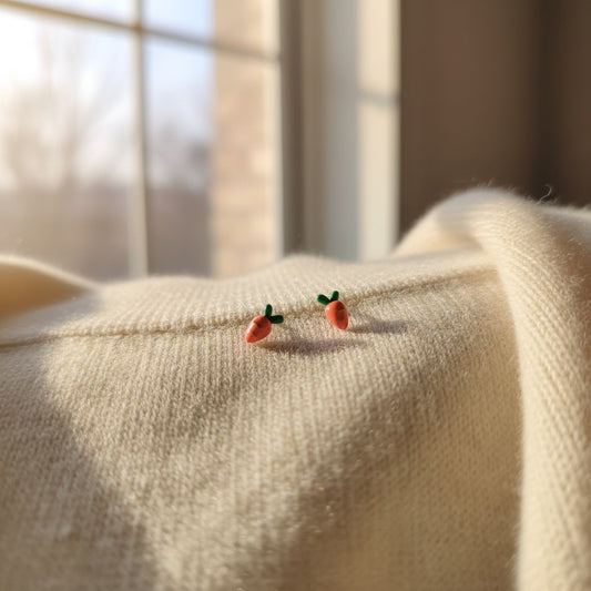 Bunny Carrots Kids 925 Silver Earrings