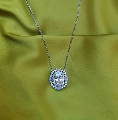 Luxury Solitaire 925 Italian Silver Necklace