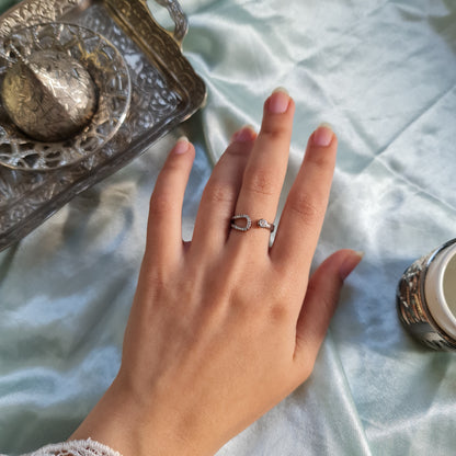 925 Zircon adjustable Sterling silver ring