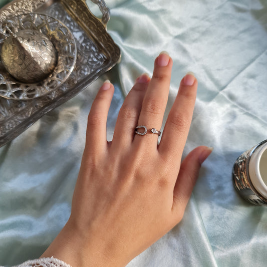 925 Zircon adjustable Sterling silver ring