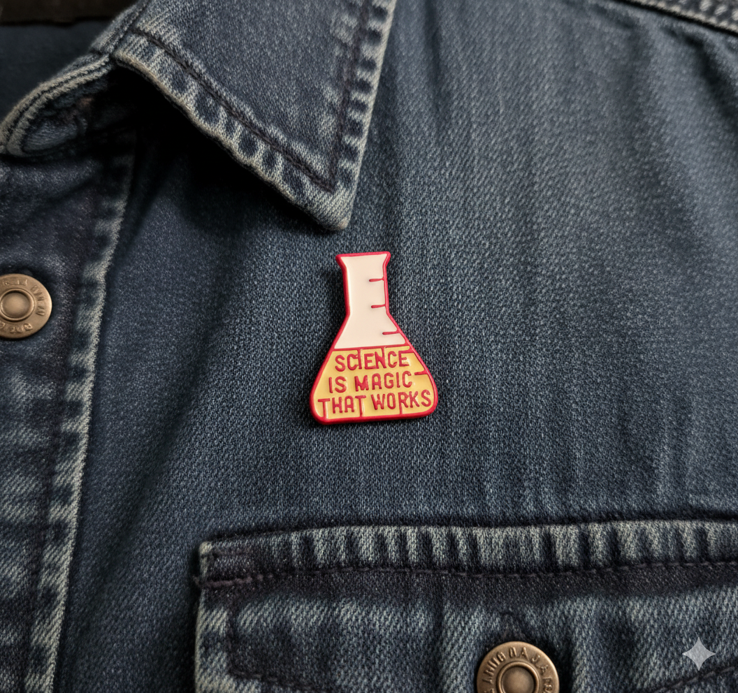 Stainless Steel Red Flask Pin