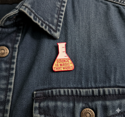Stainless Steel Red Flask Pin