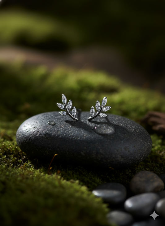 925 Italian Silver Leaf Earrings