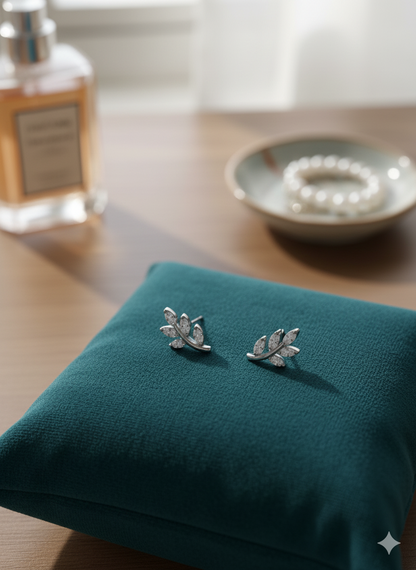 925 Italian Silver Leaf Earrings