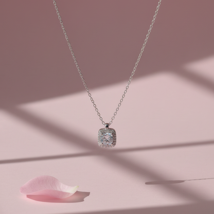 925 Italian Silver Necklace with zircon stone