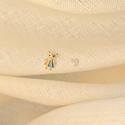 Cute Teddy 925 Silver Kids Earrings