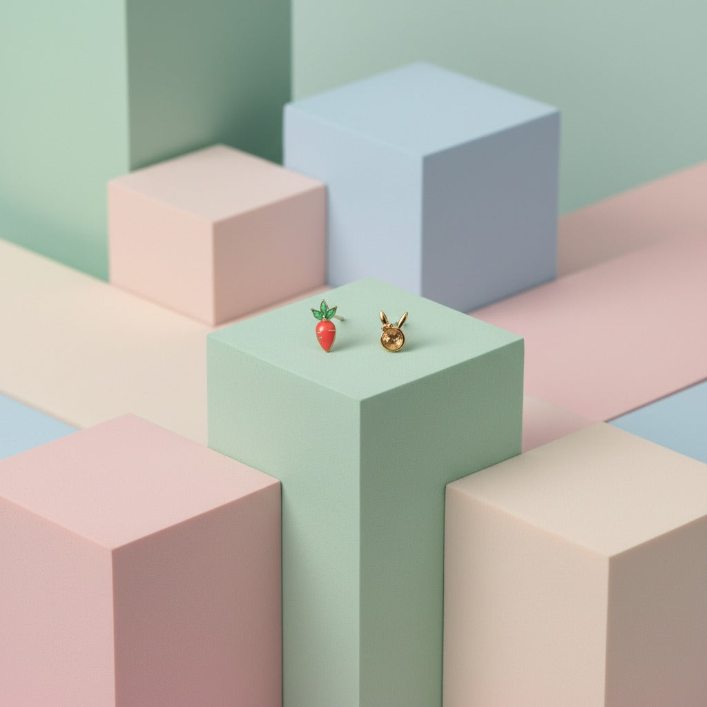 Funny Bunny Kids 925 Silver Earrings