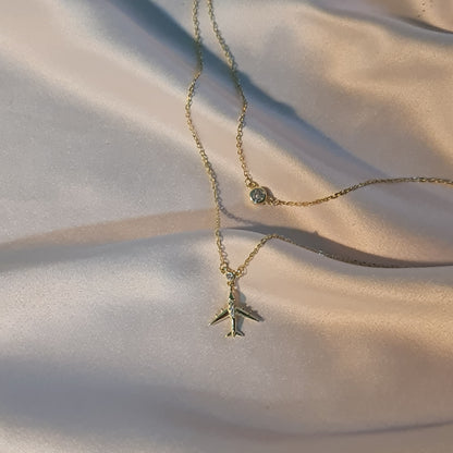 Aeroplane Layered 925 Italian Silver Necklace