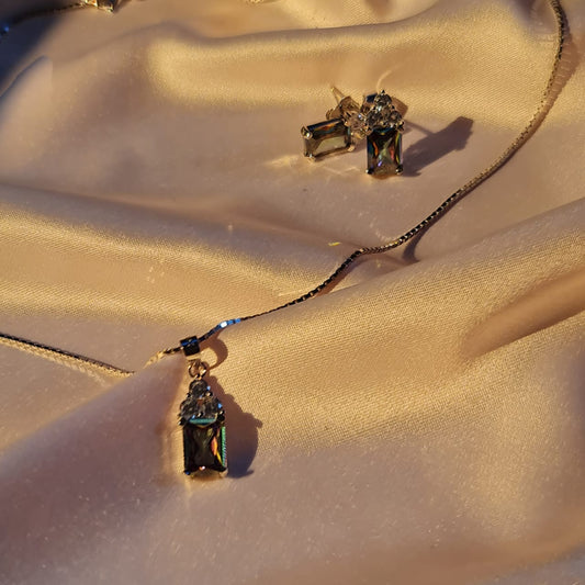 Mystic Stone Silver Set - 2 Piece