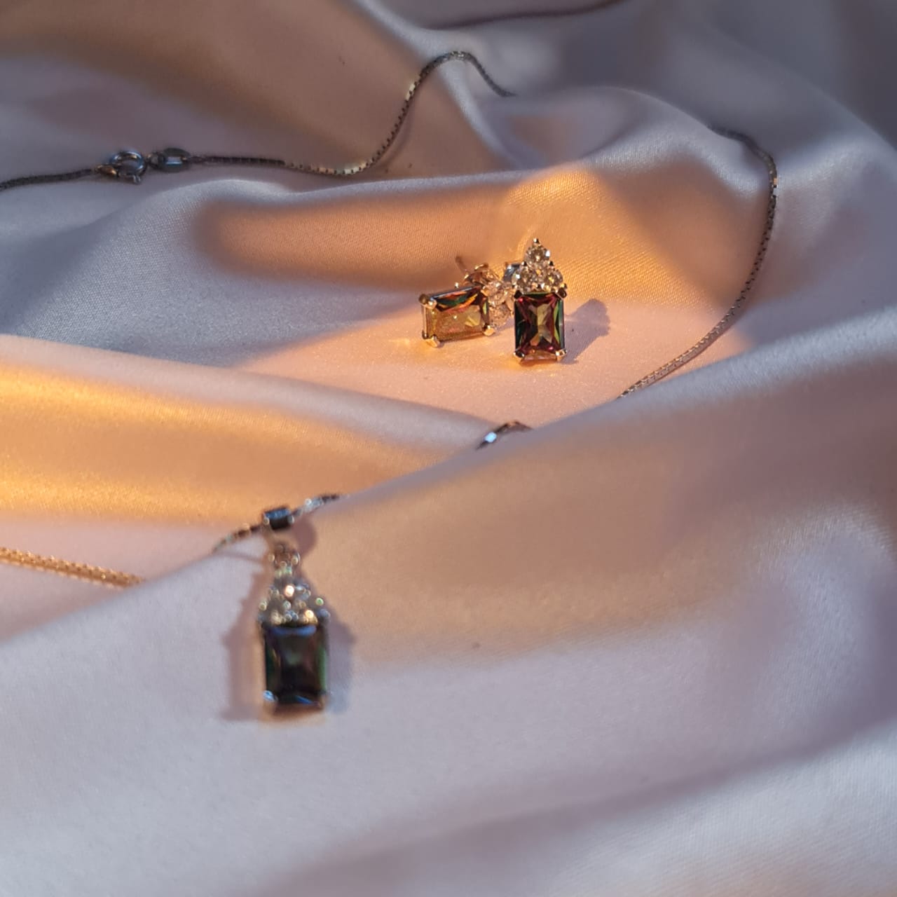 Mystic Stone Silver Set - 2 Piece