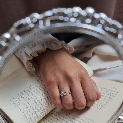 925 Zircon adjustable Sterling silver ring