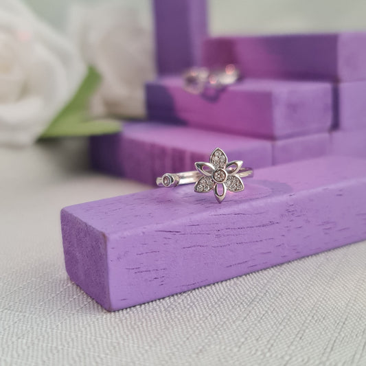 925 Zircon adjustable Sterling silver ring