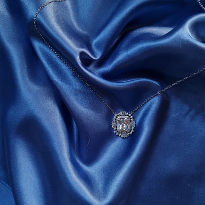 Luxury Solitaire 925 Italian Silver Necklace