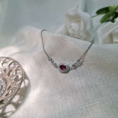 Oval Red stone 925 Sterling Silver Bracelet