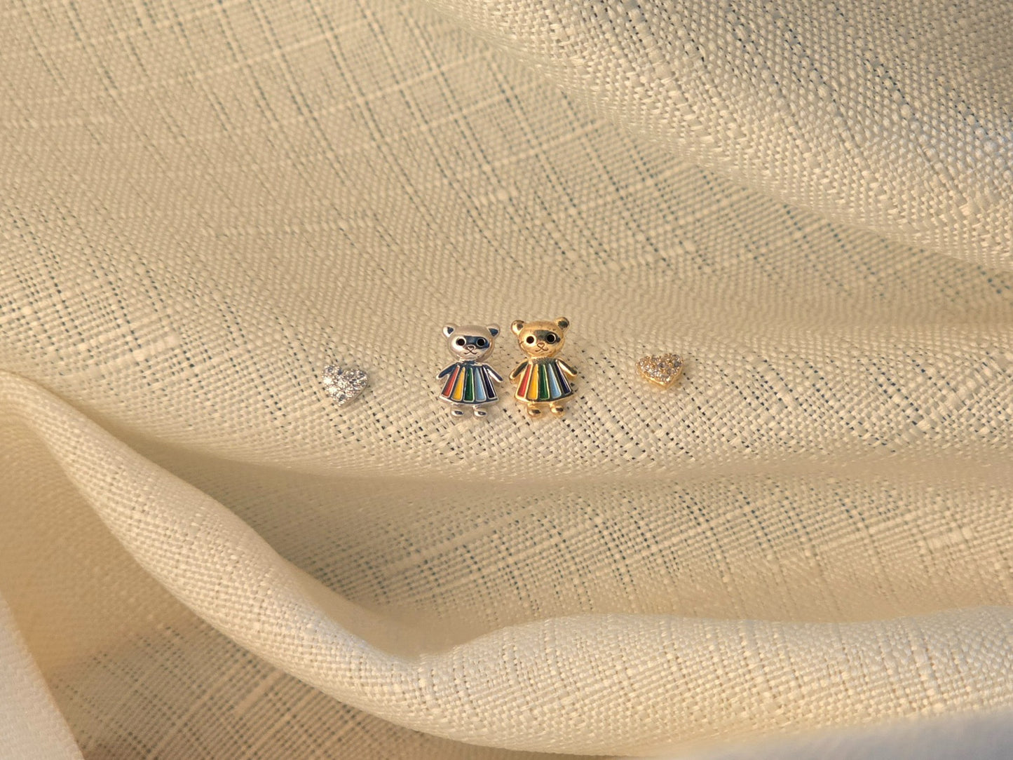 Cute Teddy 925 Silver Kids Earrings