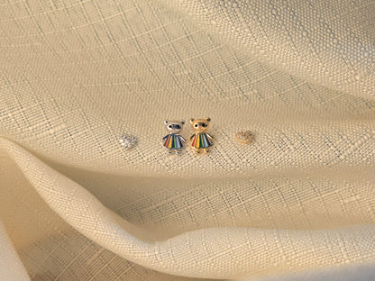 Cute Teddy 925 Silver Kids Earrings