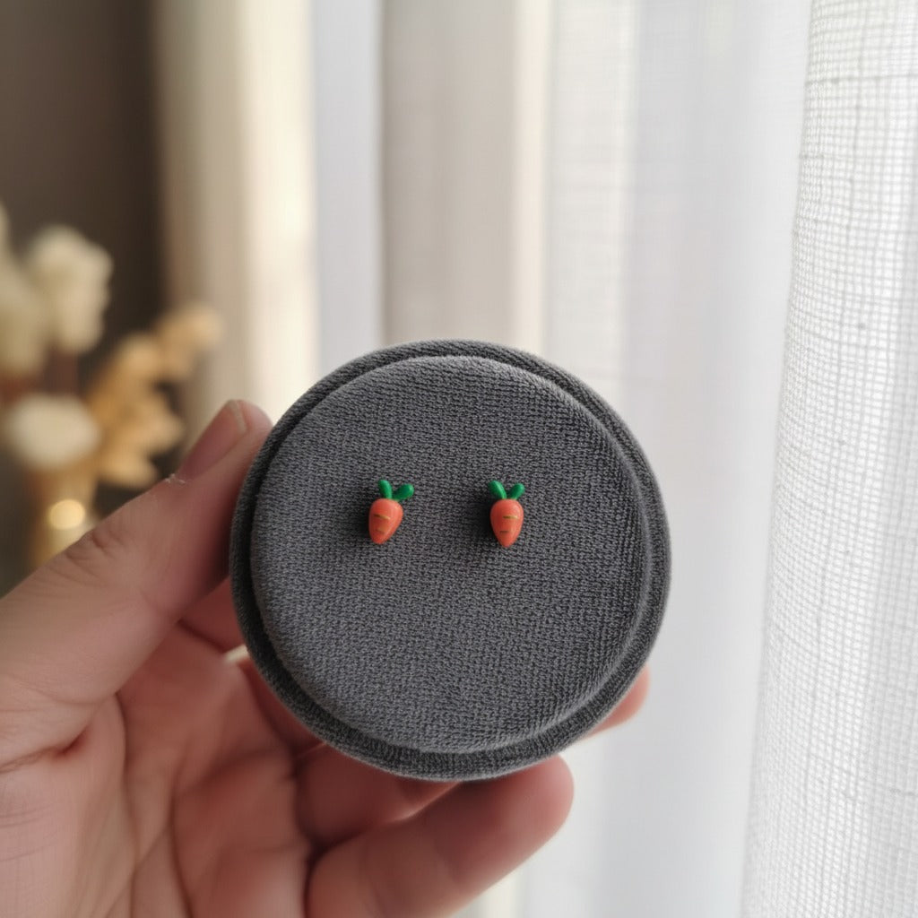 Bunny Carrots Kids 925 Silver Earrings