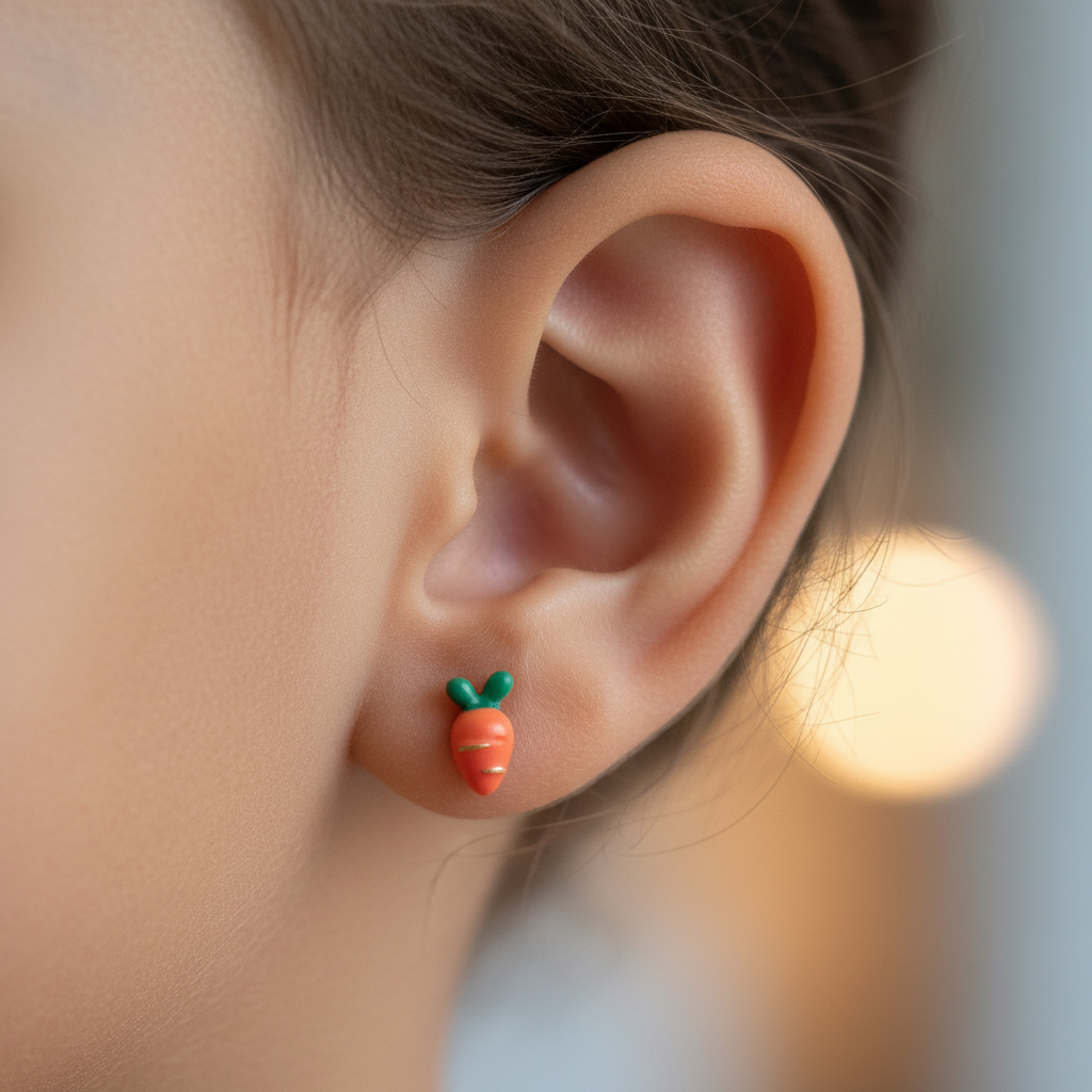 Bunny Carrots Kids 925 Silver Earrings