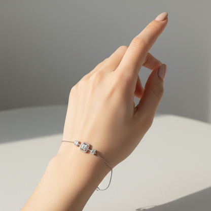 Classic Square 925 Sterling Silver Bracelet