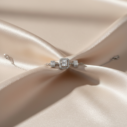 Classic Square 925 Sterling Silver Bracelet