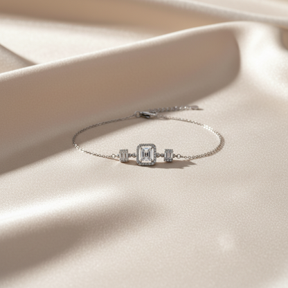 Classic Square 925 Sterling Silver Bracelet