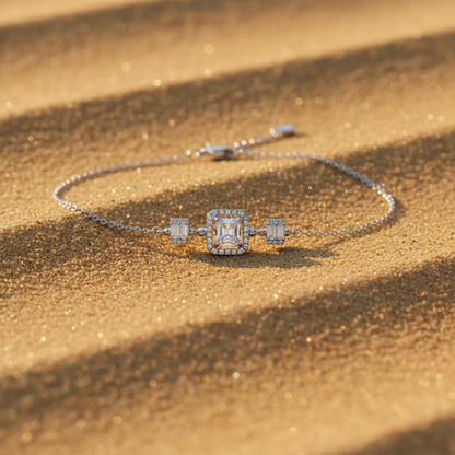 Classic Square 925 Sterling Silver Bracelet