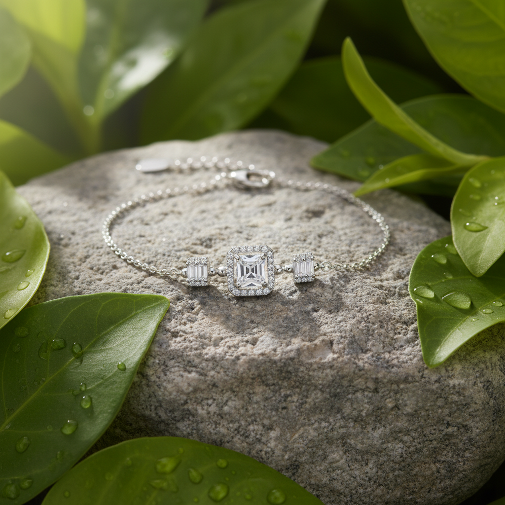 Classic Square 925 Sterling Silver Bracelet