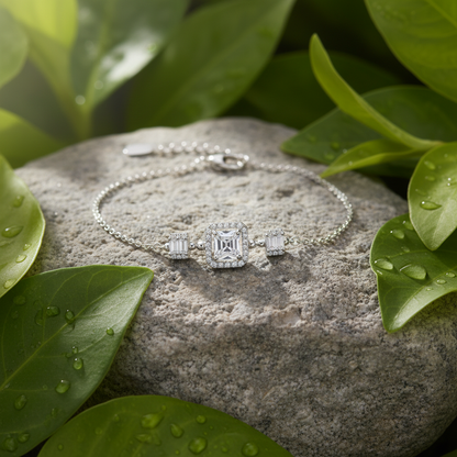 Classic Square 925 Sterling Silver Bracelet