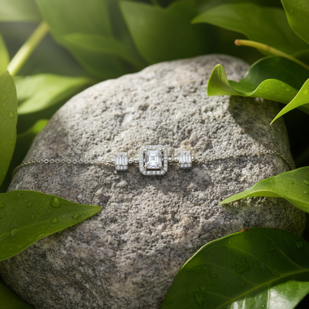 Classic Square 925 Sterling Silver Bracelet