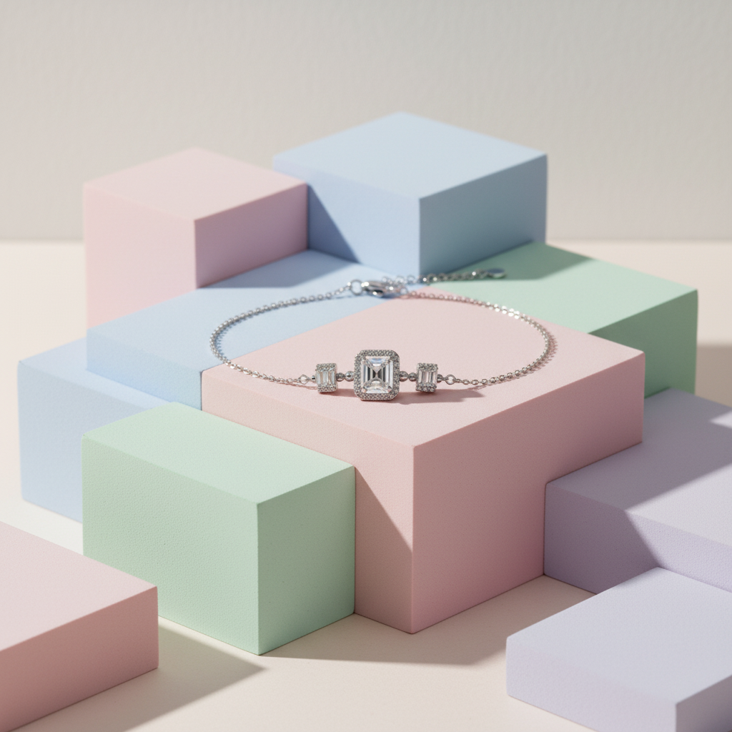 Classic Square 925 Sterling Silver Bracelet