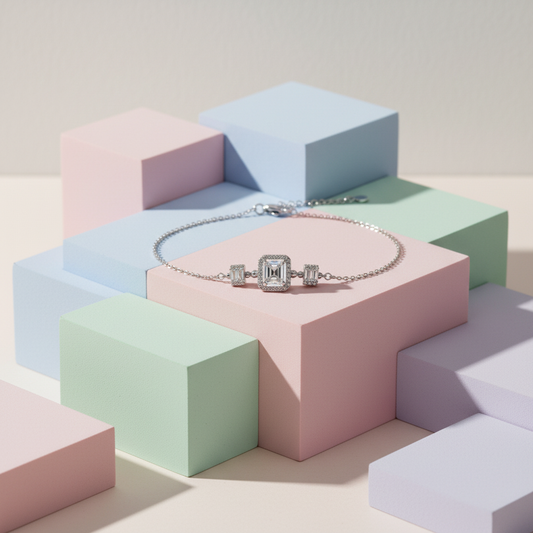 Classic Square 925 Sterling Silver Bracelet