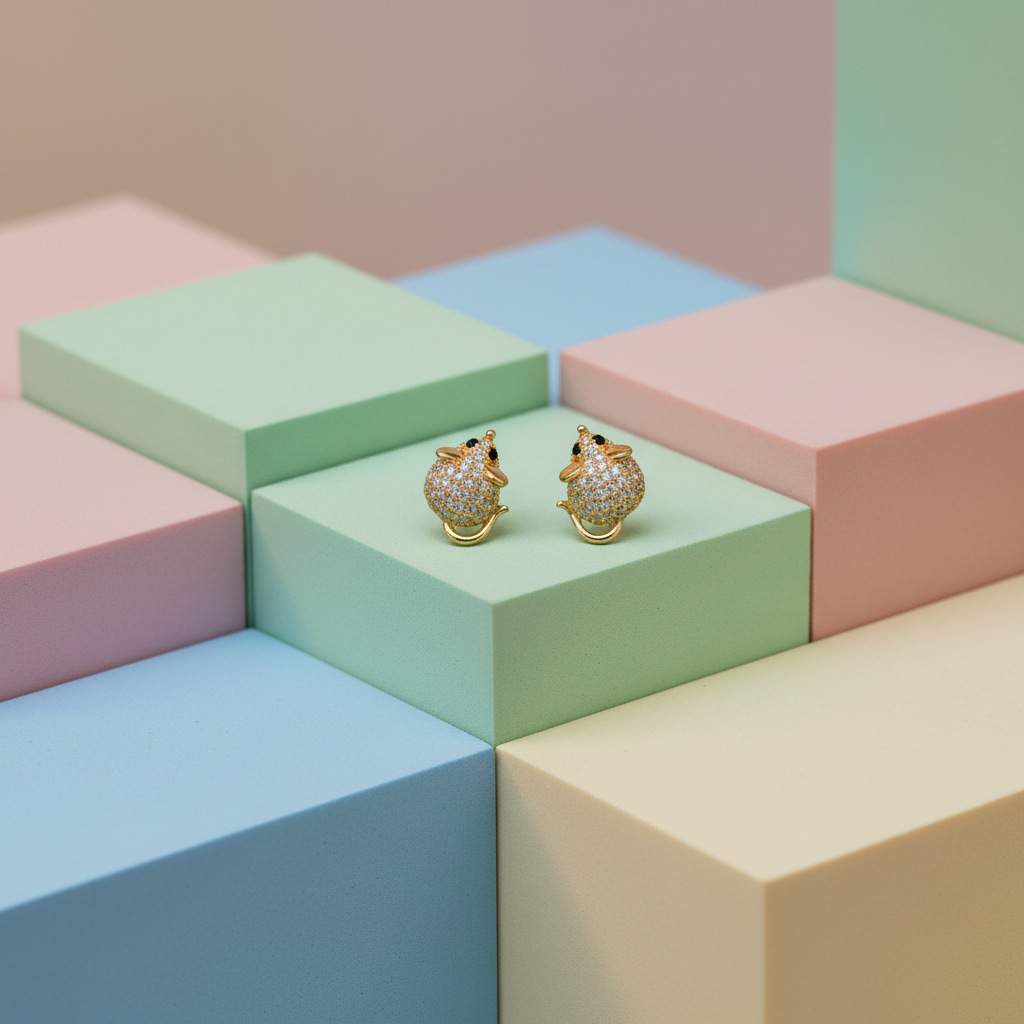 Little Hamster Kids 925 Silver Earrings