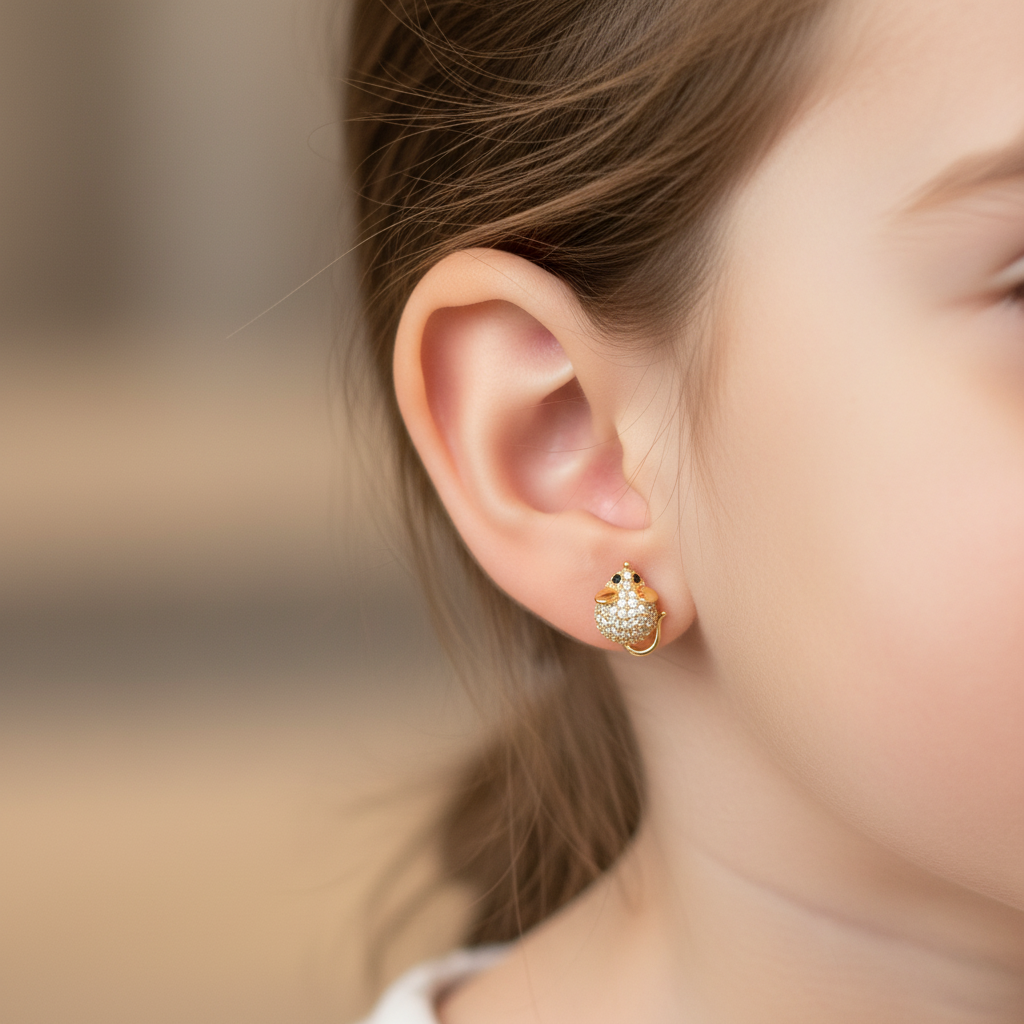 Little Hamster Kids 925 Silver Earrings