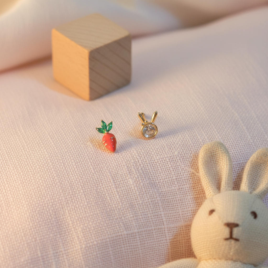 Funny Bunny Kids 925 Silver Earrings