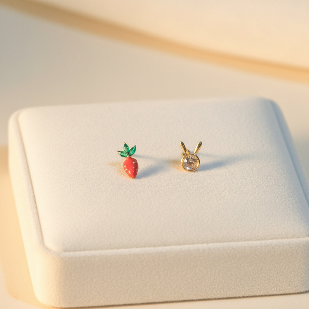 Funny Bunny Kids 925 Silver Earrings