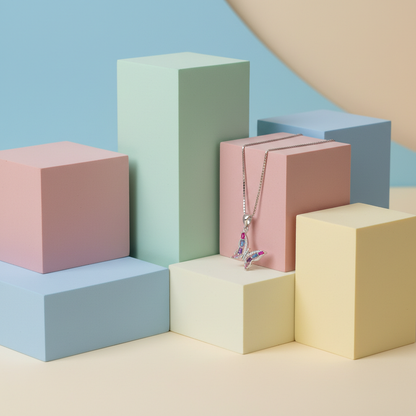 Butterfly 925 Italian Silver Necklace - Colorful