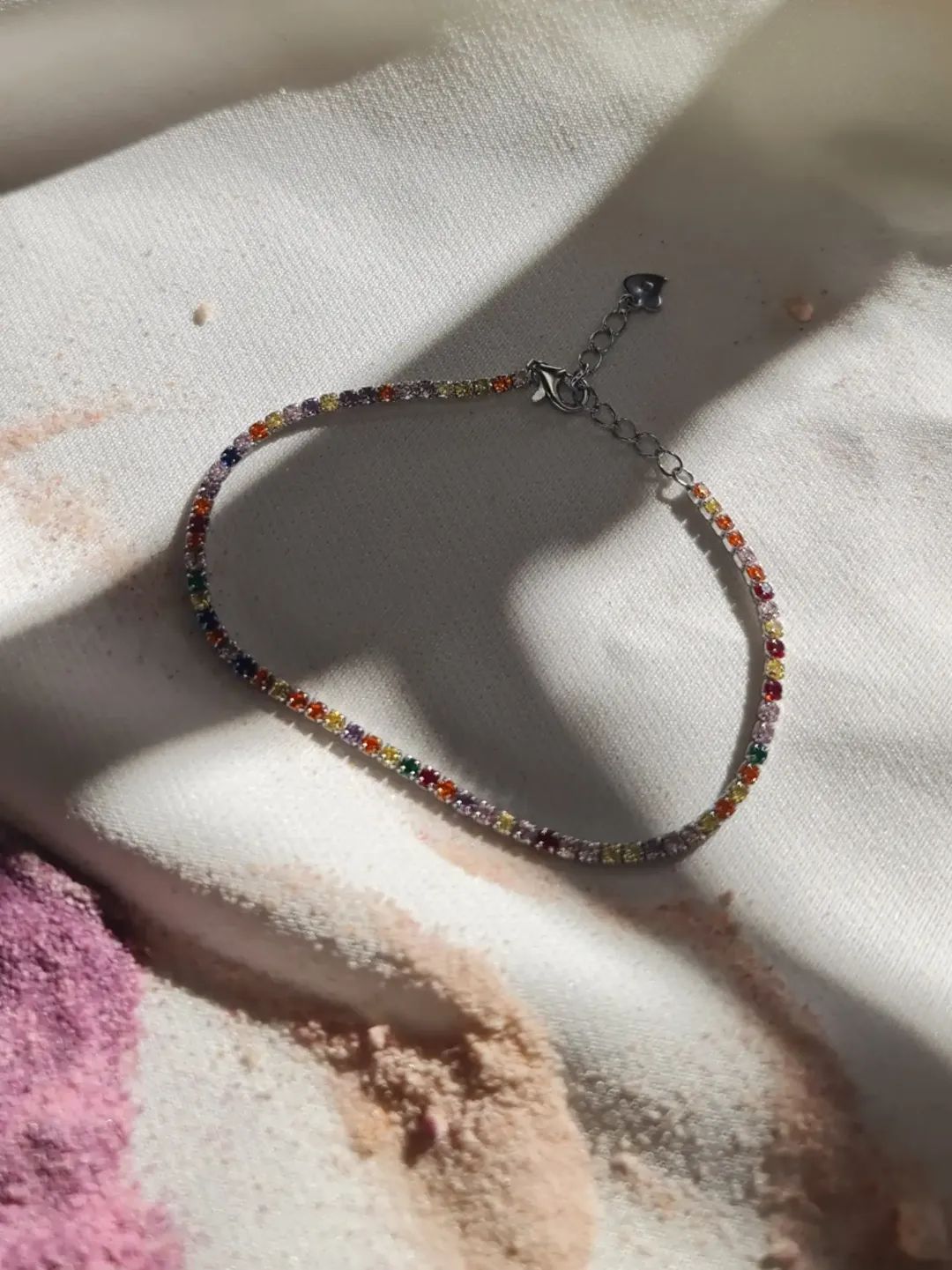 Colorful 925 Italian Silver Tennis Braclet